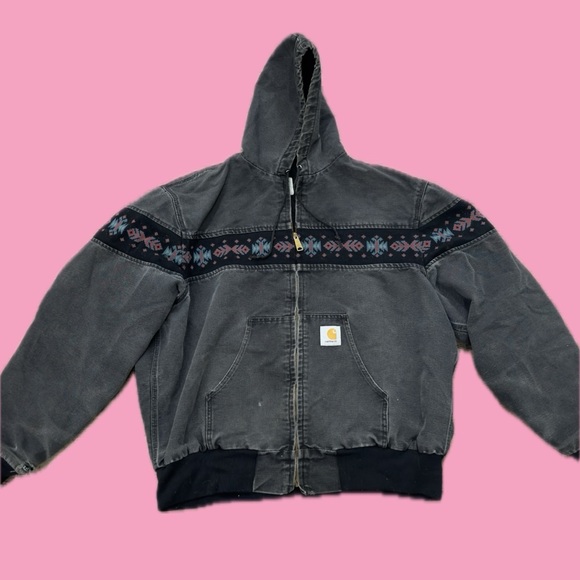 Carhartt Other - Vintage 90’s Carhartt Aztec Hooded Jacket
